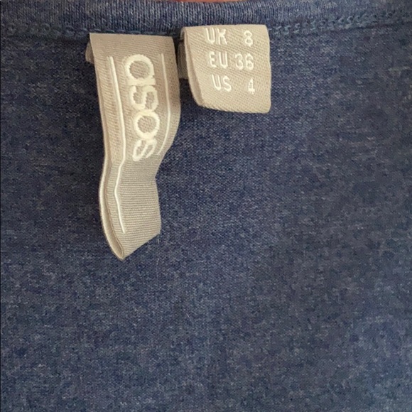 ASOS Blue Marl Wrap Short Sleeve Dress - Picture 3 of 5